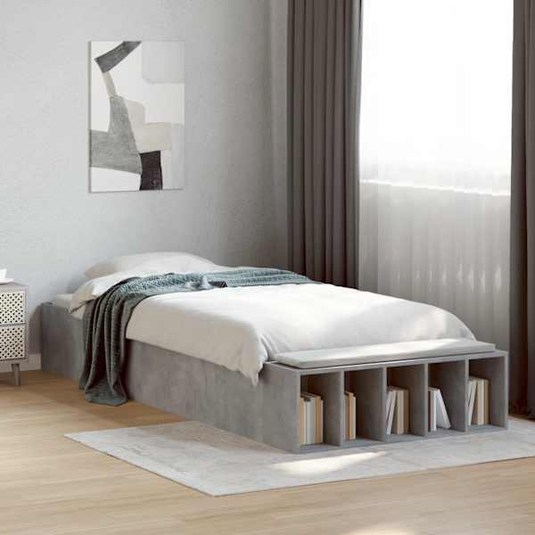Voodiraam, betoonhall, 90 × 200 cm, tehispuit — mudel 3280611