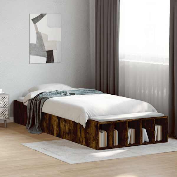 Voodiraam, suitsutatud tamm, 90 × 190 cm, tehispuit — mudel 3280619