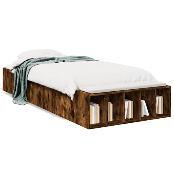 Voodiraam, suitsutatud tamm, 75 × 190 cm, tehispuit — mudel 3280626