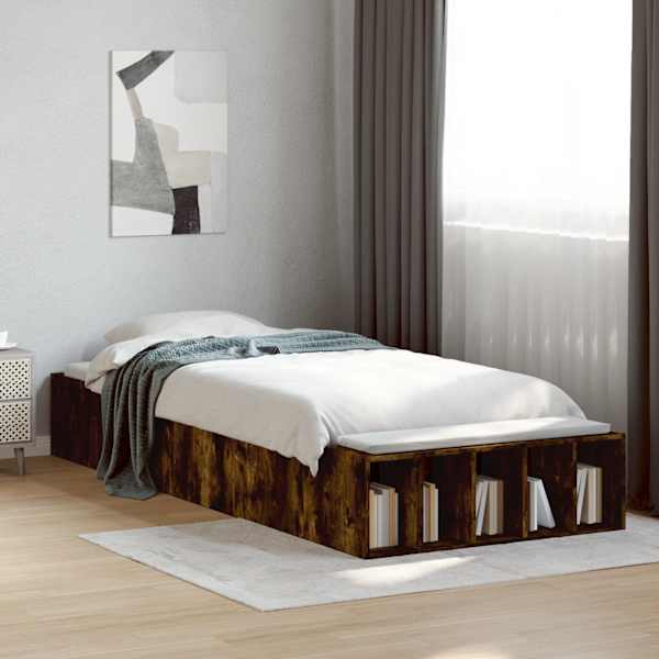 Voodiraam, suitsutatud tamm, 75 × 190 cm, tehispuit — mudel 3280626