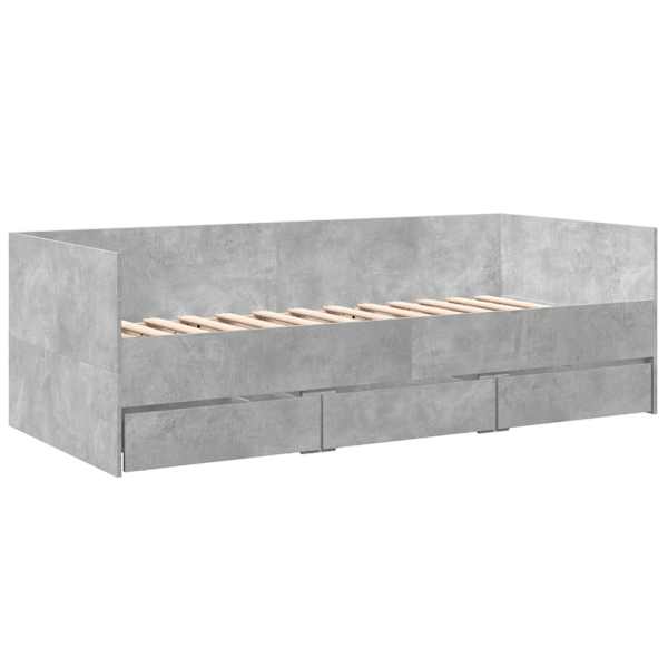 Sahtlitega diivanvoodi, betoonhall, 90 × 190 cm — mudel 3280828
