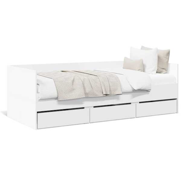 Sahtlitega diivanvoodi, valge, 75 × 190 cm — mudel 3280832
