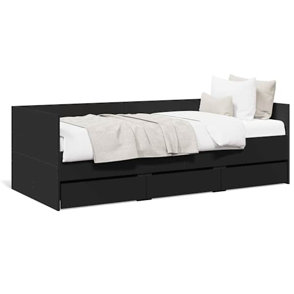 Panipaigaga voodiraam, must, 75 × 190 cm