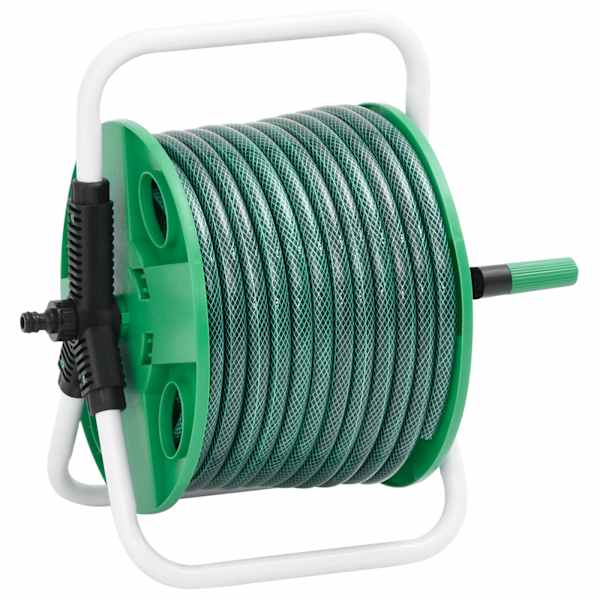 Eraldiseisev roheline voolikurull 20 m voolikuga, pvc