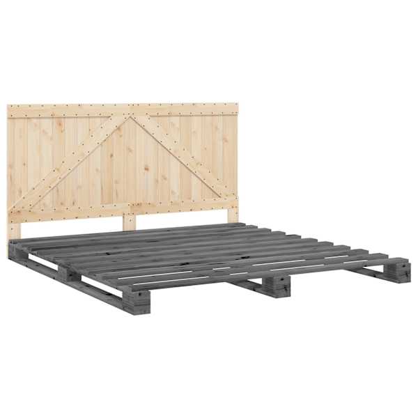 Voodiraam peatsiga, 200 × 200 cm, männipuit — mudel 3281567