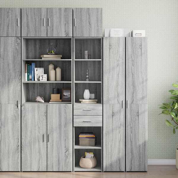 Kitsas hoiukapp, hall Sonoma tamm, 40 × 42,5 × 225 cm tehispuit