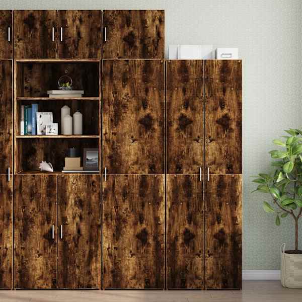 Kitsas hoiukapp, suitsutatud tamm, 50 × 42,5 × 225 cm tehispuit