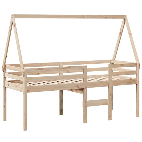 Kõrge voodiraam katusega, 75 × 190 cm, männipuit — mudel 3282101