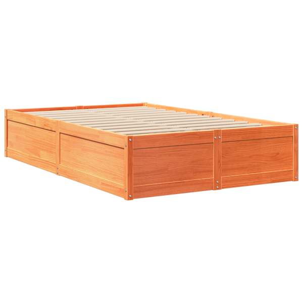 Voodiraam, vahapruun, 135 × 190 cm, männipuit — mudel 3282386