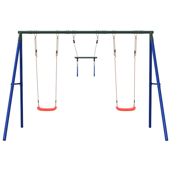 Kiigekomplekt, 273,5 × 185 × 185 cm, värvitud teras, PE (polüetüleen) – mudel 3283599