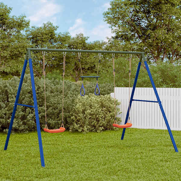 Kiigekomplekt, 273,5 × 185 × 185 cm, värvitud teras, PE (polüetüleen) – mudel 3283599