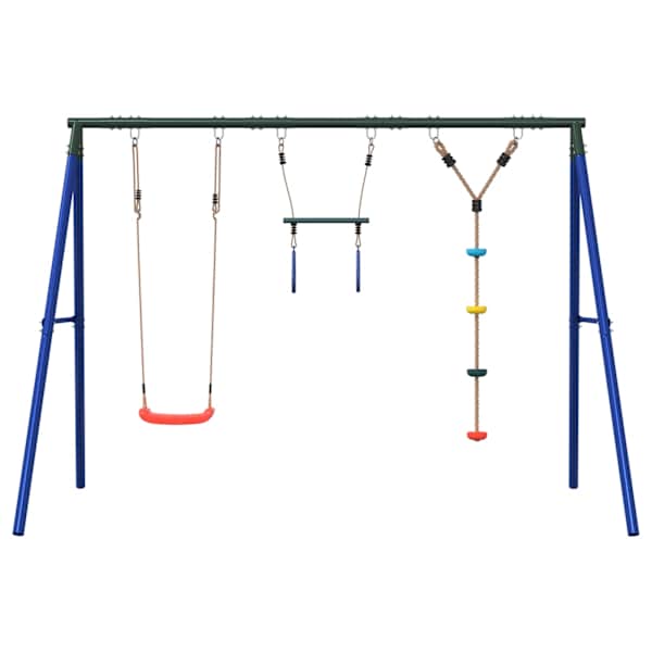 Kiigekomplekt, 273,5 × 185 × 185 cm, värvitud teras, PE (polüetüleen) – mudel 3283603
