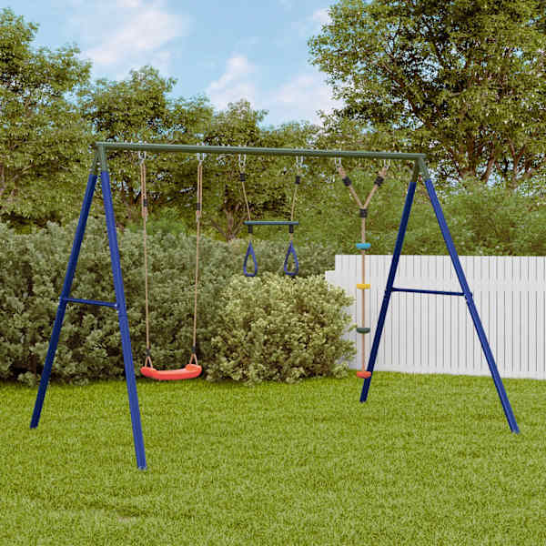 Kiigekomplekt, 273,5 × 185 × 185 cm, värvitud teras, PE (polüetüleen) – mudel 3283603