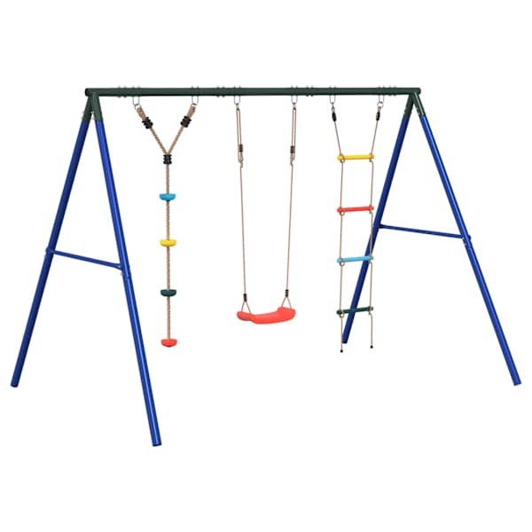 Kiigekomplekt, 273,5 × 185 × 185 cm, värvitud teras, PE (polüetüleen) – mudel 3283604