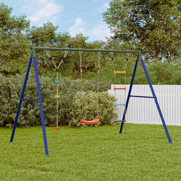 Kiigekomplekt, 273,5 × 185 × 185 cm, värvitud teras, PE (polüetüleen) – mudel 3283604