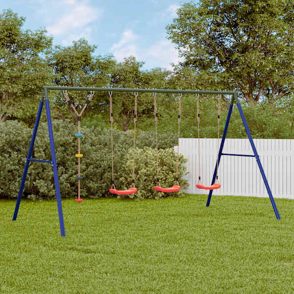 Õue kiigekomplekt koos kiikede ja astmetega ronimisköiega, 341 × 185 × 185 cm – mudel 3283624