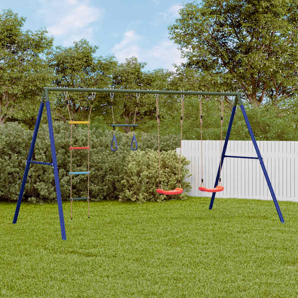 Õue kiigekomplekt koos kiikede, trapetskiige ja redeliga, 341 × 185 × 185 cm – mudel 3283625
