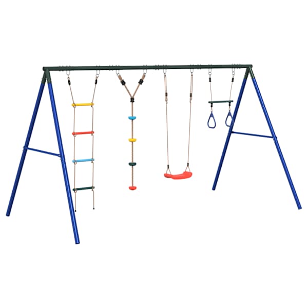 Kiigekomplekt kiige, trapetskiige, redeli ja astmetega köiega, 341 × 185 × 185 cm – mudel 3283628