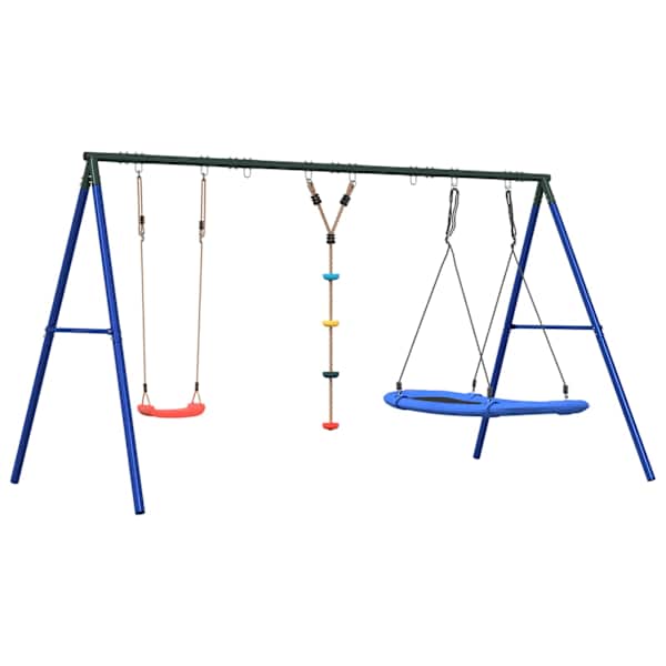Kiigekomplekt koos kiige, astmetega ronimisköie ja pesakiigega, 341 × 185 × 185 cm – mudel 3283634