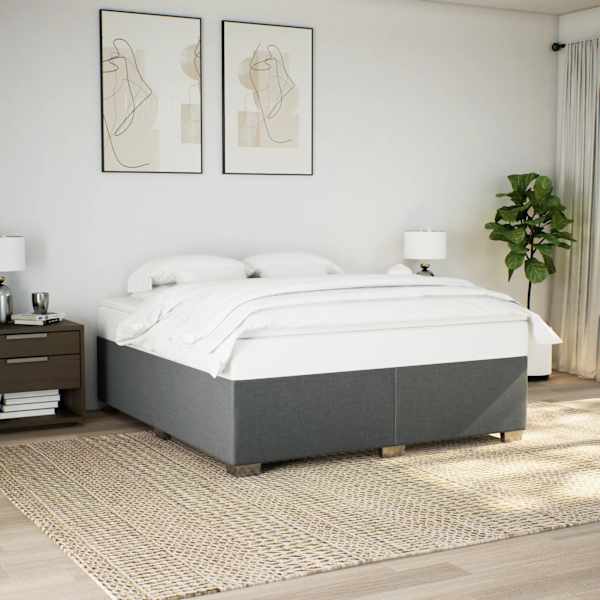 Voodiraam, tumehall, 180 × 200 cm, kangas — mudel 3284493
