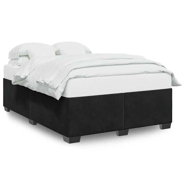 Voodiraam, must, 140 × 190 cm, samet — mudel 3284633