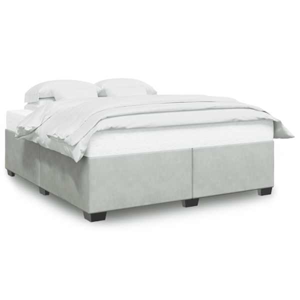 Voodiraam, helehall, 200 × 200 cm, samet — mudel 3284655