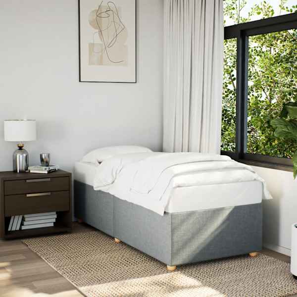 Voodiraam, helehall, 90 × 190 cm, kangas — mudel 3284694