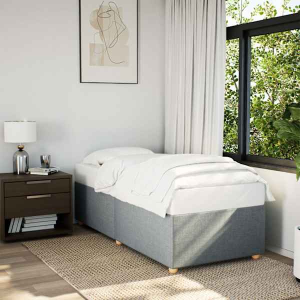 Voodiraam, helehall, 90 × 200 cm, kangas — mudel 3284701