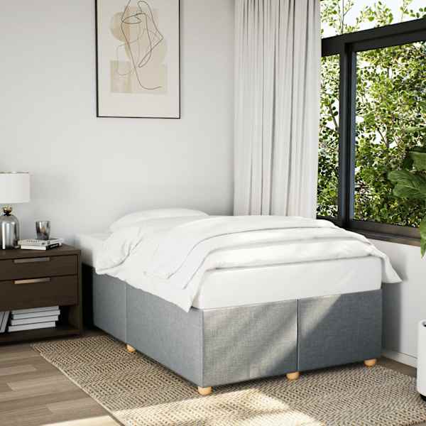 Voodiraam, helehall, 120 × 190 cm, kangas — mudel 3284715