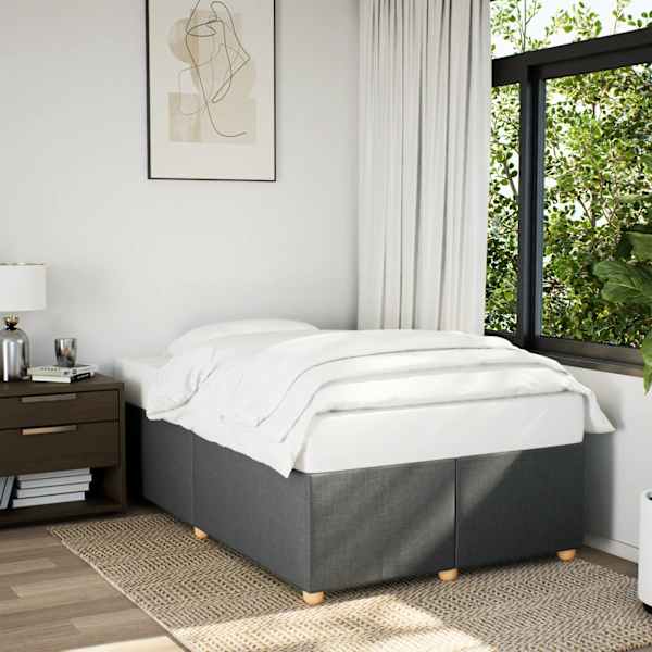 Voodiraam, tumehall, 120 × 190 cm, kangas — mudel 3284716