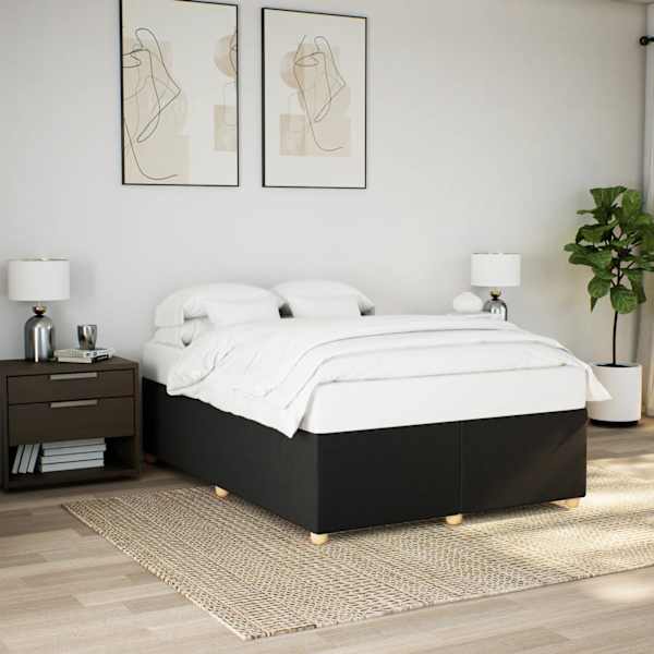 Voodiraam, must, 140 × 190 cm, kangas — mudel 3284731