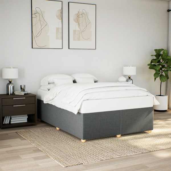 Voodiraam, tumehall, 160 × 200 cm, kangas — mudel 3284744