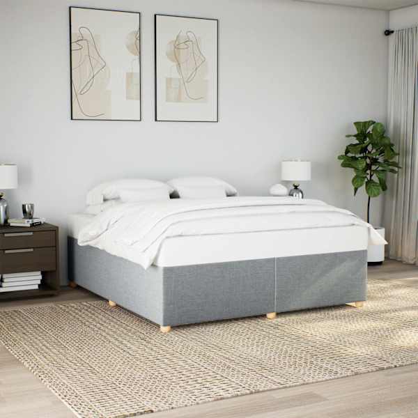 Voodiraam, helehall, 200 × 200 cm, kangas — mudel 3284757