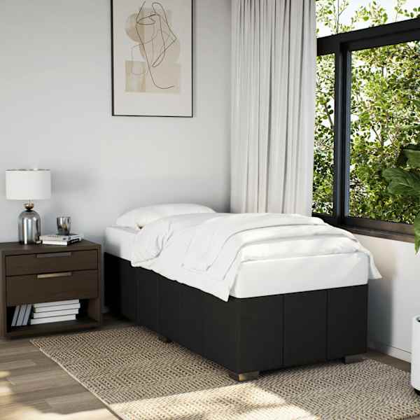Voodiraam, must, 90 × 200 cm, kangas — mudel 3284806