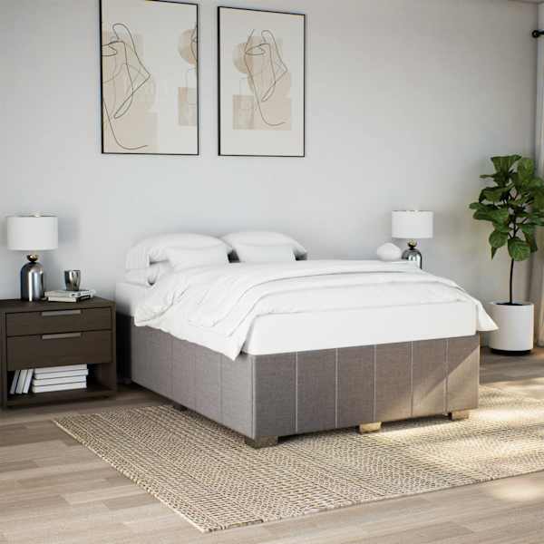 Voodiraam, pruunikashall, 160 × 200 cm, kangas — mudel 3284850