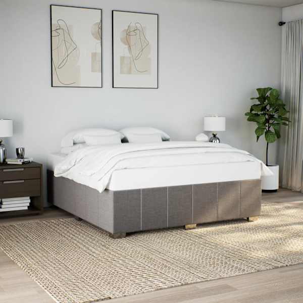 Voodiraam, pruunikashall, 180 × 200 cm, kangas — mudel 3284857