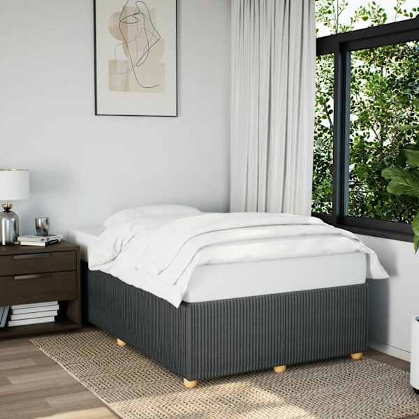 Voodiraam, tumehall, 120 × 200 cm, kangas — mudel 3284929