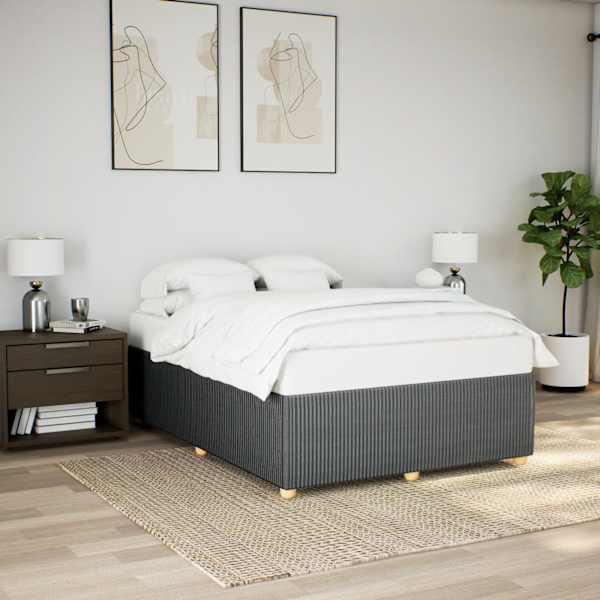Voodiraam, tumehall, 140 × 190 cm, kangas — mudel 3284936