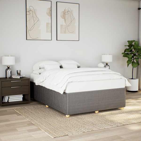Voodiraam, pruunikashall, 140 × 190 cm, kangas — mudel 3284939