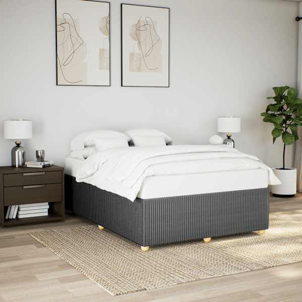 Voodiraam, tumehall, 160 × 200 cm, kangas — mudel 3284950