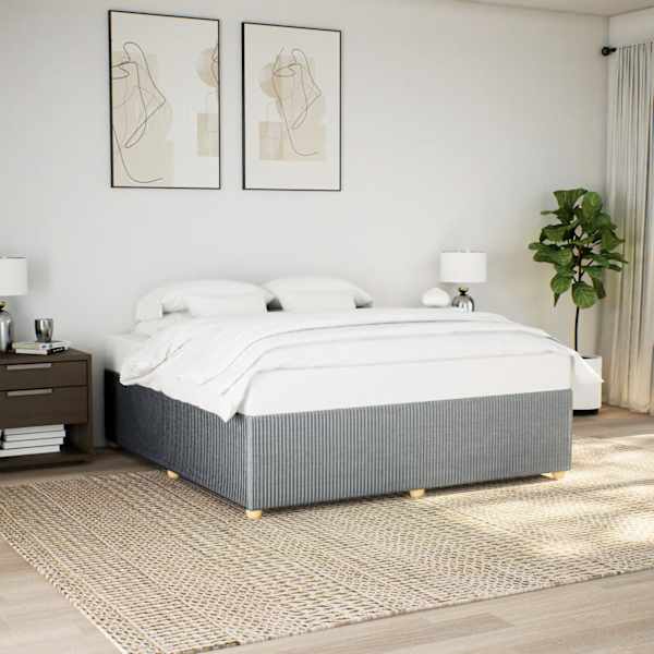 Voodiraam, helehall, 180 × 200 cm, kangas — mudel 3284956