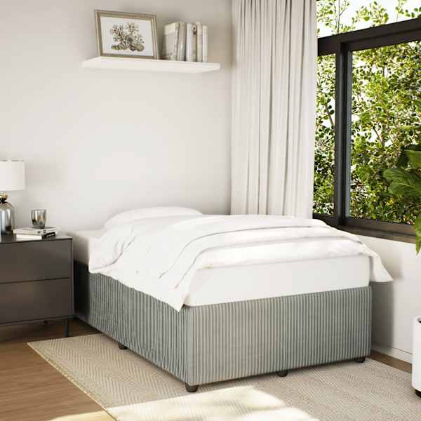 Voodiraam, helehall, 120 × 190 cm, samet — mudel 3284994