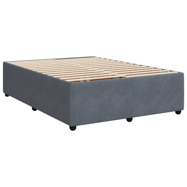 Voodiraam, tumehall, 140 × 200 cm, samet — mudel 3285013