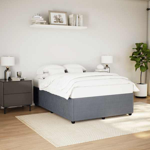 Voodiraam, tumehall, 140 × 200 cm, samet — mudel 3285013