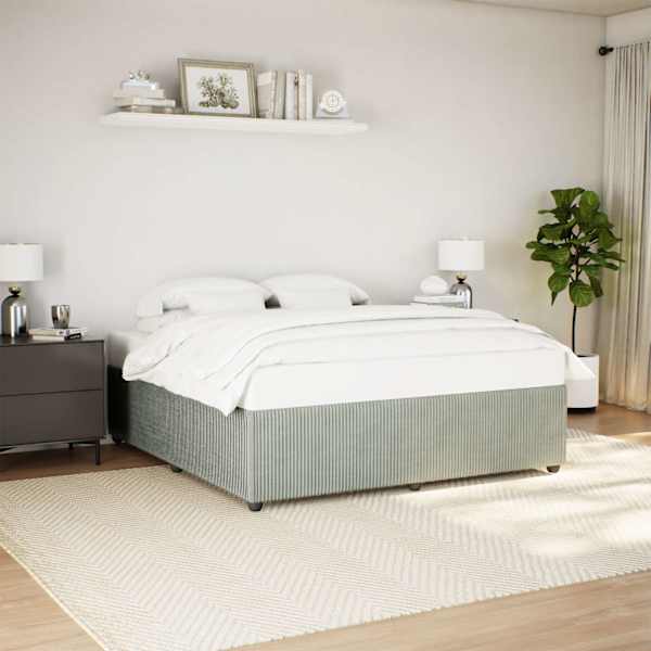 Voodiraam, helehall, 180 × 200 cm, samet — mudel 3285024