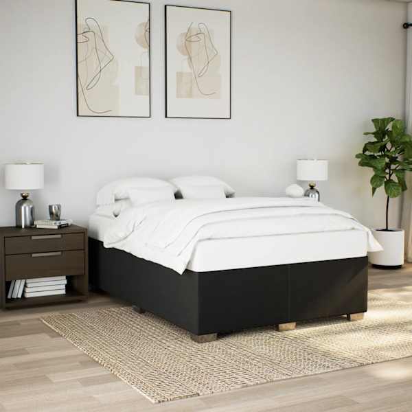 Kontinentaalvoodi koos madratsiga, must, 140 × 200 cm, kangas — mudel 3285139