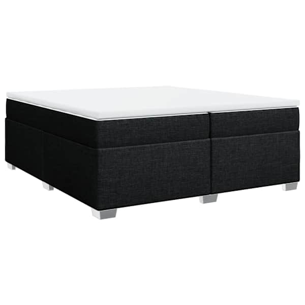 Kontinentaalvoodi koos 2 madratsiga, must, 200 × 200 cm, kangas — mudel 3285160