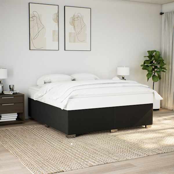 Kontinentaalvoodi koos 2 madratsiga, must, 200 × 200 cm, kangas — mudel 3285160