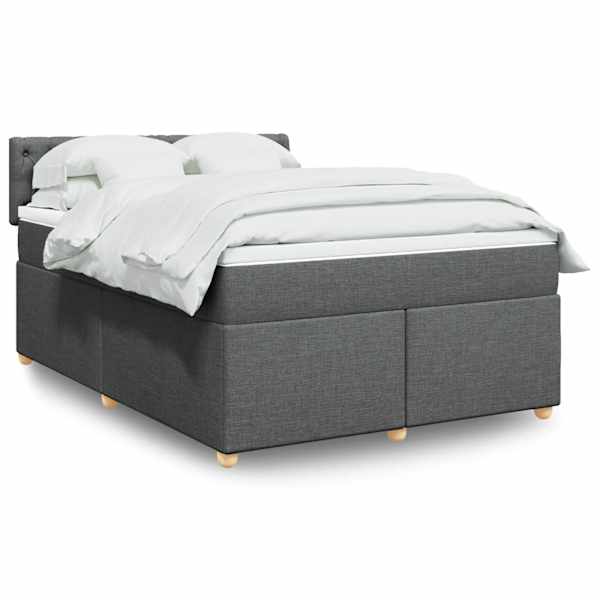 Kontinentaalvoodi koos madratsiga, tumehall, 160 × 200 cm, kangas — mudel 3286739