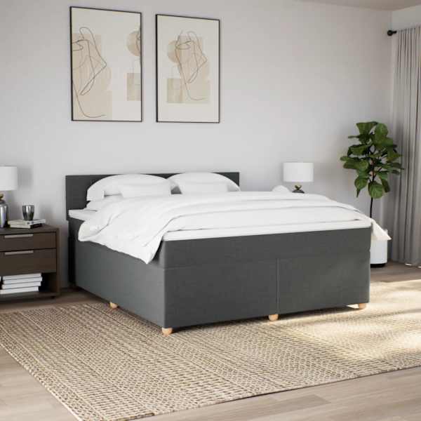 Kontinentaalvoodi koos madratsiga, tumehall, 180 × 200 cm, kangas — mudel 3286760